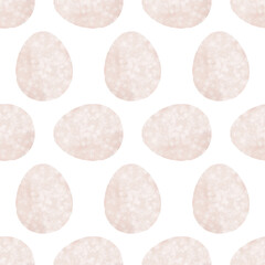 Seamless pattern with easter eggs, hand drawn illustration in watercolor style