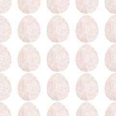 Seamless pattern with easter eggs, hand drawn illustration in watercolor style