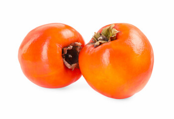 Delicious ripe juicy persimmons isolated on white