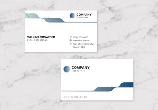 Blue and White Modern Gradients BusinessCard