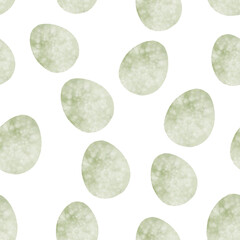 Seamless pattern with easter eggs, hand drawn illustration in watercolor style