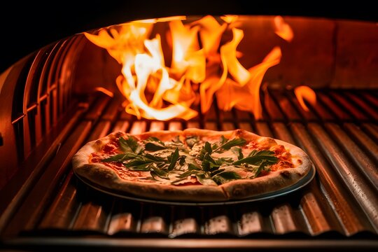 An enticing glimpse into the pizza baking process in advertising