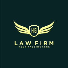 HG initials design modern legal attorney law firm lawyer advocate consultancy business logo vector