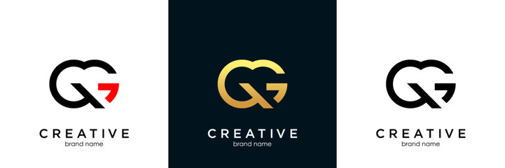 GQ logo letter design on luxury background. QG logo monogram initials letter concept. GQ icon logo design.