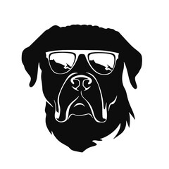 Rottweiler, Silhouettes Dog Face SVG, black and white Rottweiler vector