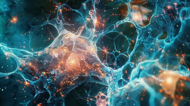 Growth Through Learning and AI A visually rich depiction of an AI entity evolving amidst a network of knowledge representing growth through continuous learning Bright interconnected paths