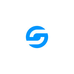 S letter initial logo in minimal abstract style in circle shape.