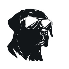 rottweiller head symbol silhouette flat design vector illustration. Dog Logo