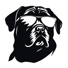 rottweiller head symbol silhouette flat design vector illustration. Dog Logo