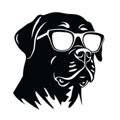 rottweiller head symbol silhouette flat design vector illustration. Dog Logo