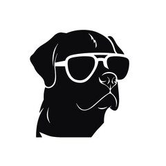 rottweiller head symbol silhouette flat design vector illustration. Dog Logo