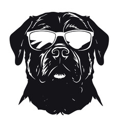 rottweiller head symbol silhouette flat design vector illustration. Dog Logo