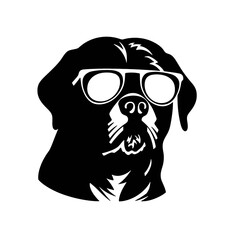 rottweiller head symbol silhouette flat design vector illustration. Dog Logo