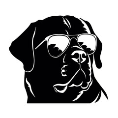 rottweiller head symbol silhouette flat design vector illustration. Dog Logo