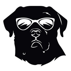 rottweiller head symbol silhouette flat design vector illustration. Dog Logo