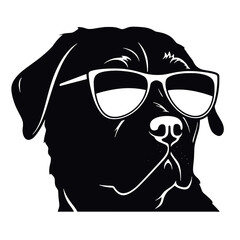 rottweiller head symbol silhouette flat design vector illustration. Dog Logo