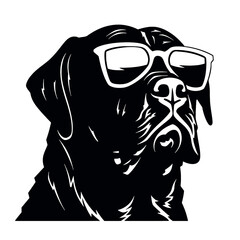 rottweiller head symbol silhouette flat design vector illustration. Dog Logo