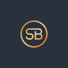 SB monogram logo inside gold circle frame.