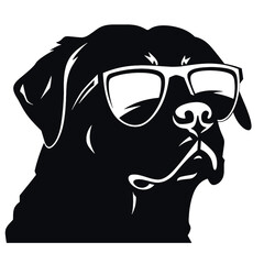 rottweiller head symbol silhouette flat design vector illustration. Dog Logo