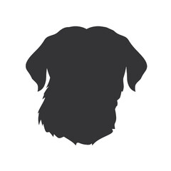 rottweiller head symbol silhouette flat design vector illustration. Dog Logo