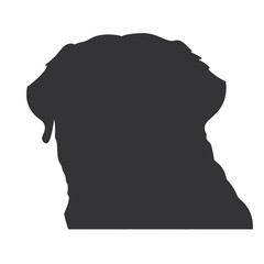 rottweiller head symbol silhouette flat design vector illustration. Dog Logo