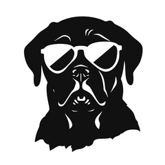 rottweiller head symbol silhouette flat design vector illustration. Dog Logo
