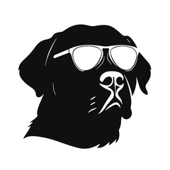 rottweiller head symbol silhouette flat design vector illustration. Dog Logo
