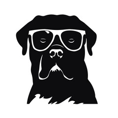 rottweiller head symbol silhouette flat design vector illustration. Dog Logo