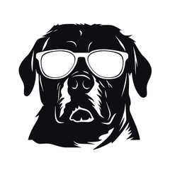 Rottweiler, Silhouettes Dog Face SVG, black and white Rottweiler vector