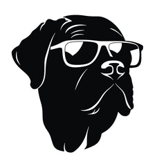 Rottweiler, Silhouettes Dog Face SVG, black and white Rottweiler vector