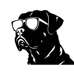 Rottweiler, Silhouettes Dog Face SVG, black and white Rottweiler vector