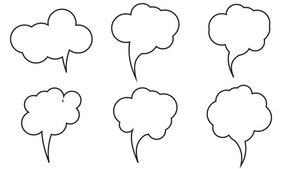 Thought bubbles. Think. Empty thought cloud. Vector illustration.  Creative thought balloon.