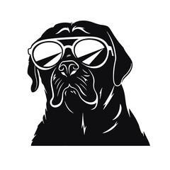Rottweiler, Silhouettes Dog Face SVG, black and white Rottweiler vector