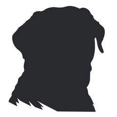 Rottweiler, Silhouettes Dog Face SVG, black and white Rottweiler vector