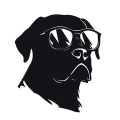 Rottweiler, Silhouettes Dog Face SVG, black and white Rottweiler vector