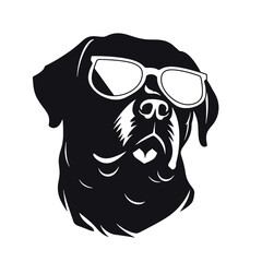 Rottweiler, Silhouettes Dog Face SVG, black and white Rottweiler vector