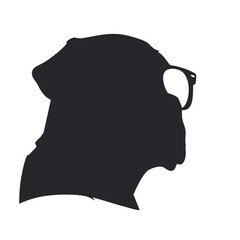 Rottweiler, Silhouettes Dog Face SVG, black and white Rottweiler vector