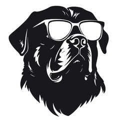 Rottweiler, Silhouettes Dog Face SVG, black and white Rottweiler vector