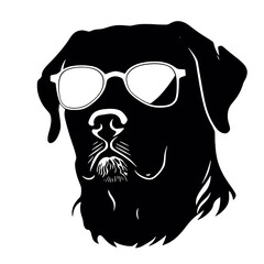Fototapeta premium Rottweiler, Silhouettes Dog Face SVG, black and white Rottweiler vector