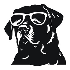 Rottweiler, Silhouettes Dog Face SVG, black and white Rottweiler vector
