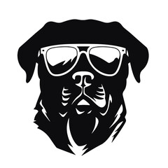 Rottweiler, Silhouettes Dog Face SVG, black and white Rottweiler vector