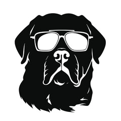 Rottweiler, Silhouettes Dog Face SVG, black and white Rottweiler vector