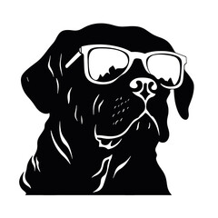 Rottweiler, Silhouettes Dog Face SVG, black and white Rottweiler vector