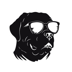 Rottweiler, Silhouettes Dog Face SVG, black and white Rottweiler vector