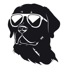 Rottweiler, Silhouettes Dog Face SVG, black and white Rottweiler vector