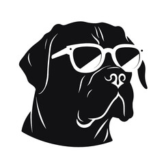 Rottweiler, Silhouettes Dog Face SVG, black and white Rottweiler vector