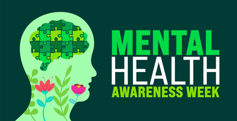 May is Mental Health Awareness Week background template. Holiday concept. use to background, banner, placard, card, and poster design template with text inscription and standard color. vector
