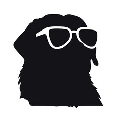 Husky silhouette. Husky black icon on white background