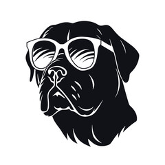 Husky silhouette. Husky black icon on white background