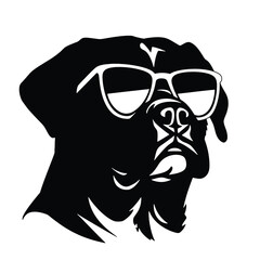 Husky silhouette. Husky black icon on white background